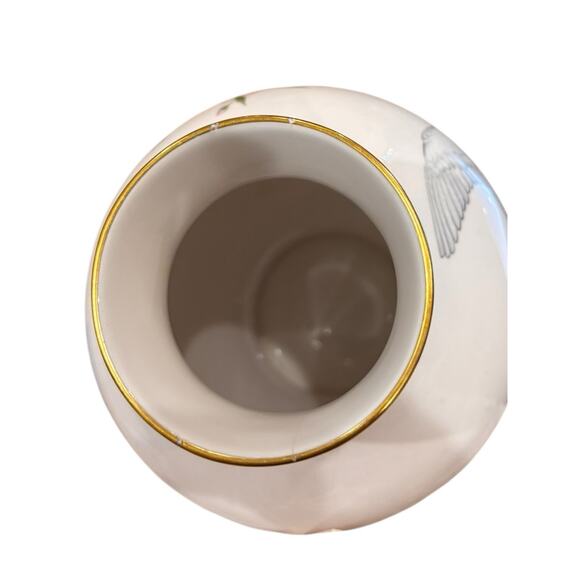 Vintage Handcrafted Edward Marshall Boehm Tranquility Vase Doves Floral Gold Rim - Picture 11 of 11